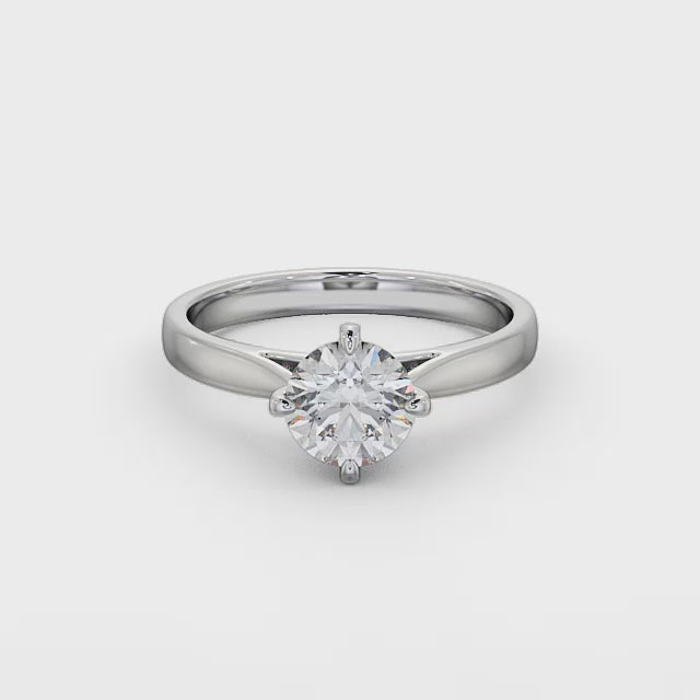 Solitaire Round White Gold Ring