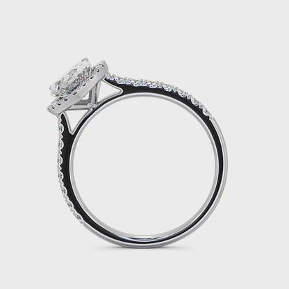 Halo Heart Diamond Ring | 18K Solid Gold