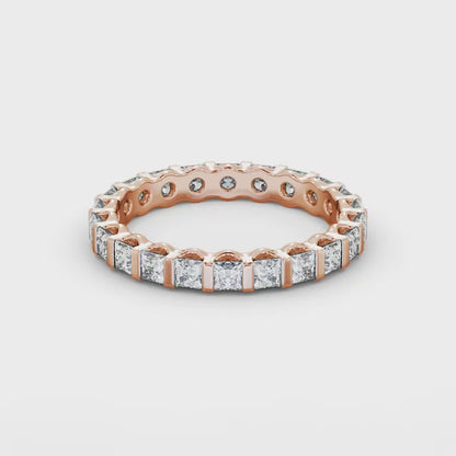Eternity princess cut lab grown diamond rose gold