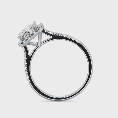Halo Princess Diamond Ring | 18K Solid Gold
