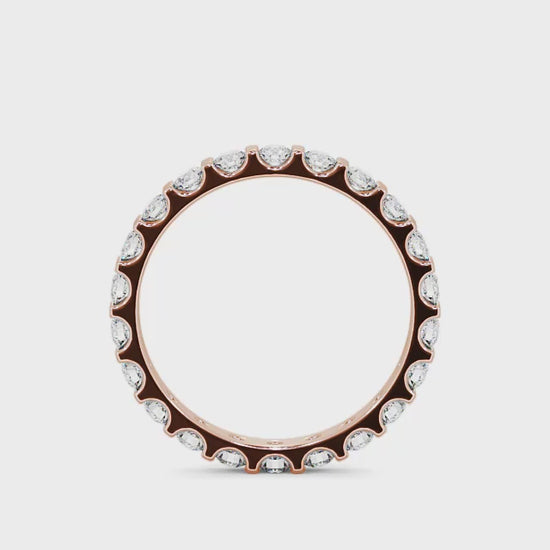Eternity round cut lab grown diamond rose gold