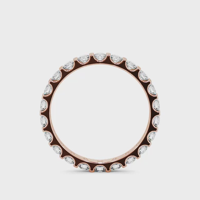 Eternity round cut lab grown diamond rose gold
