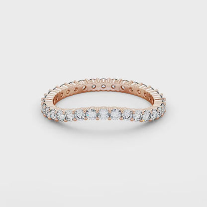 Full eternity curved lab grown diamond ring in rose gold 18 k in Dubai