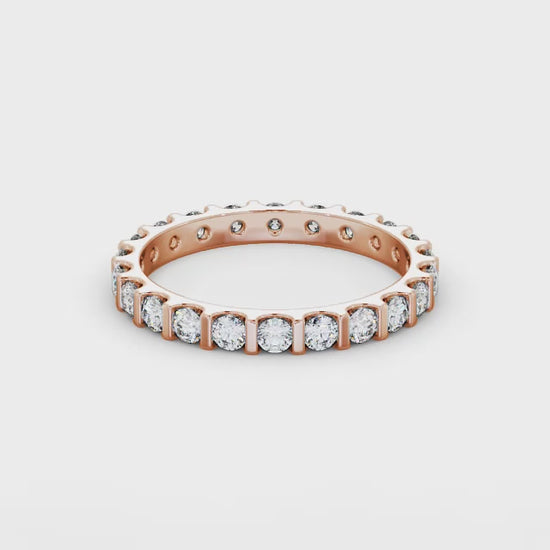 Eternity round cut lab grown diamond rose gold