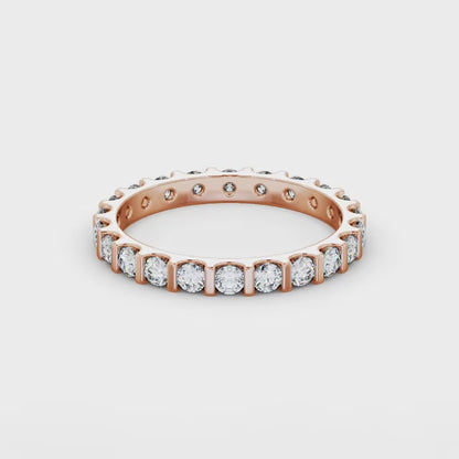 Eternity round cut lab grown diamond rose gold