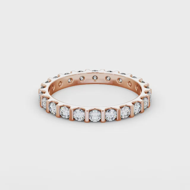 Eternity round cut lab grown diamond rose gold