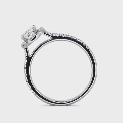 Halo Cushion Diamond Ring | 18K Solid Gold