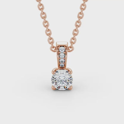 Round Solitaire with Set Pendant