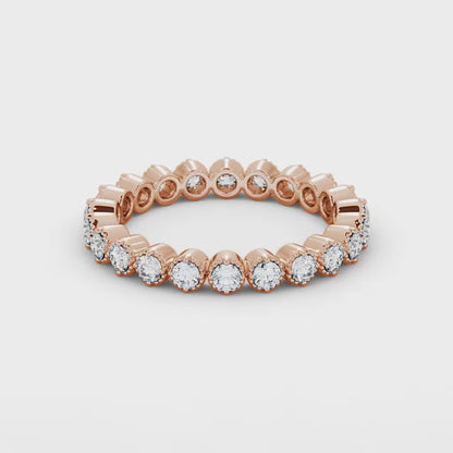 Full Eternity Round Diamond Ring Luna Setting | 18K Solid Gold