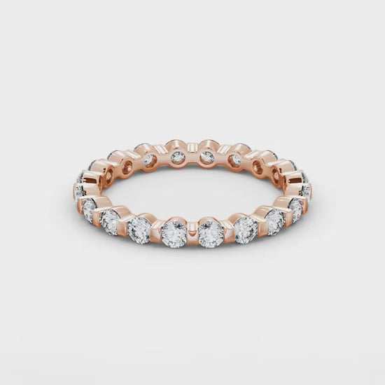 Eternity round cut lab grown diamond rose gold