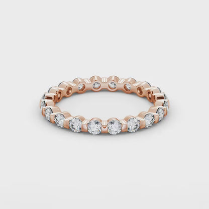 Eternity round cut lab grown diamond rose gold
