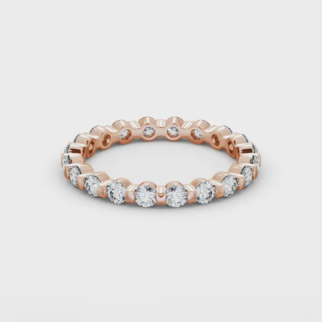 Eternity round cut lab grown diamond rose gold