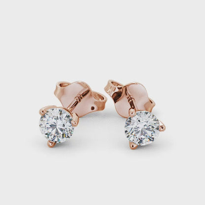 Round Diamond Three Claw Stud